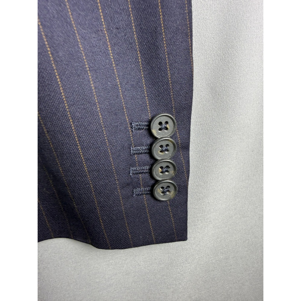 Banana Republic Mens 38R Modern Fit Pinstripe Blazer 100% Wool Navy Blue Jacket - Picture 9 of 12
